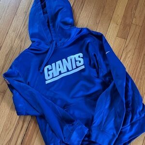 Nike NY Giants Blue Hoodie with White Logo